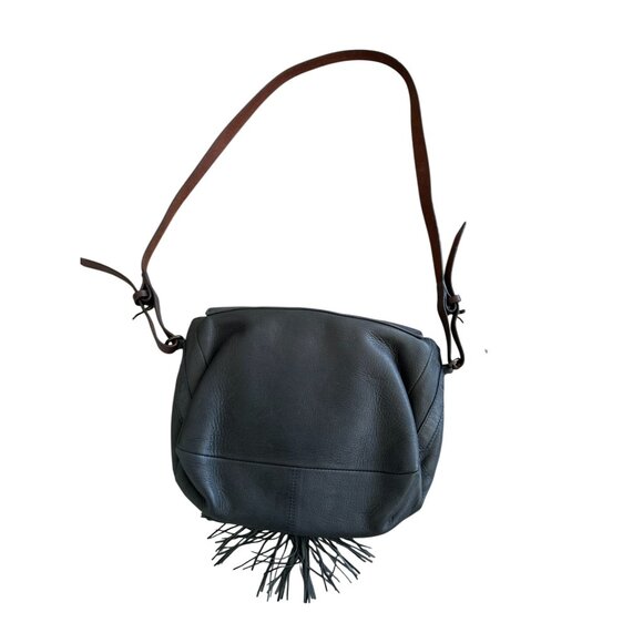 HOLDING HORSES Blue Leather Tassle Crossbody Bag - Picture 11 of 13